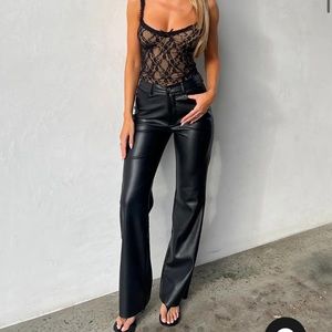 Black Tiger Mist Leather Pants